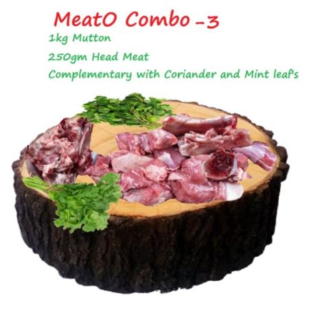 1kg Goat Mutton + Head Meat 250